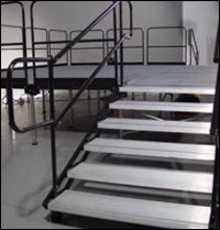 OEM factory aluminum stairs with rails